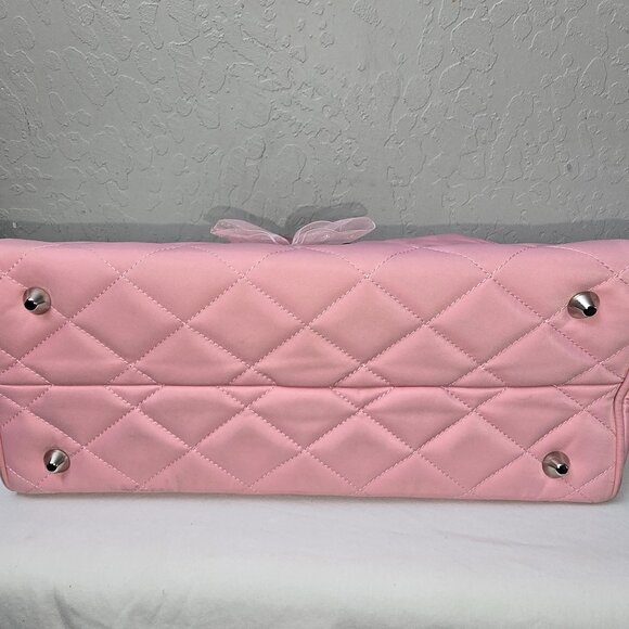 My Flat in London Brighton Ballerina Monkey Rhinestone Crown Pink Quilted Bag - Picture 14 of 16
